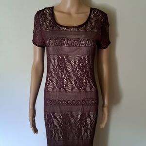 Vintage 70's Jessica Howard Lace Maxi Dress Sm